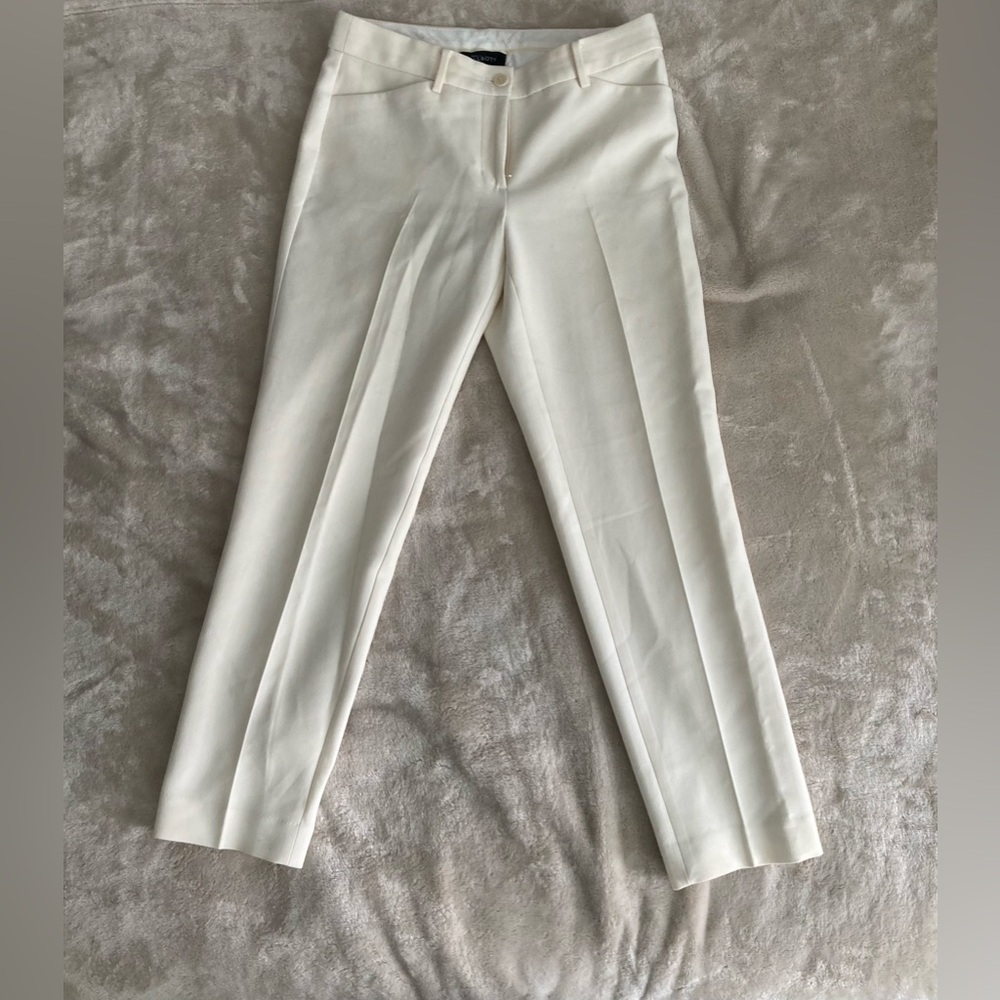 Talbots Ankle Pants Cream Ivory Size 2 Slim Straight